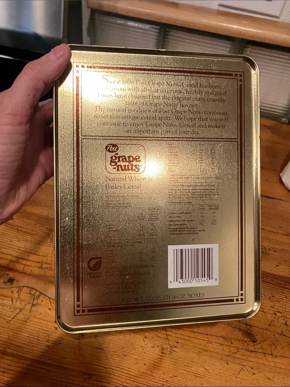 Grape-Nuts Yellow Decorative Storage Tin by Post